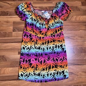 Cabana By Crown & Ivy Women's Size 2X Colorful Tropical‎ Print Dress